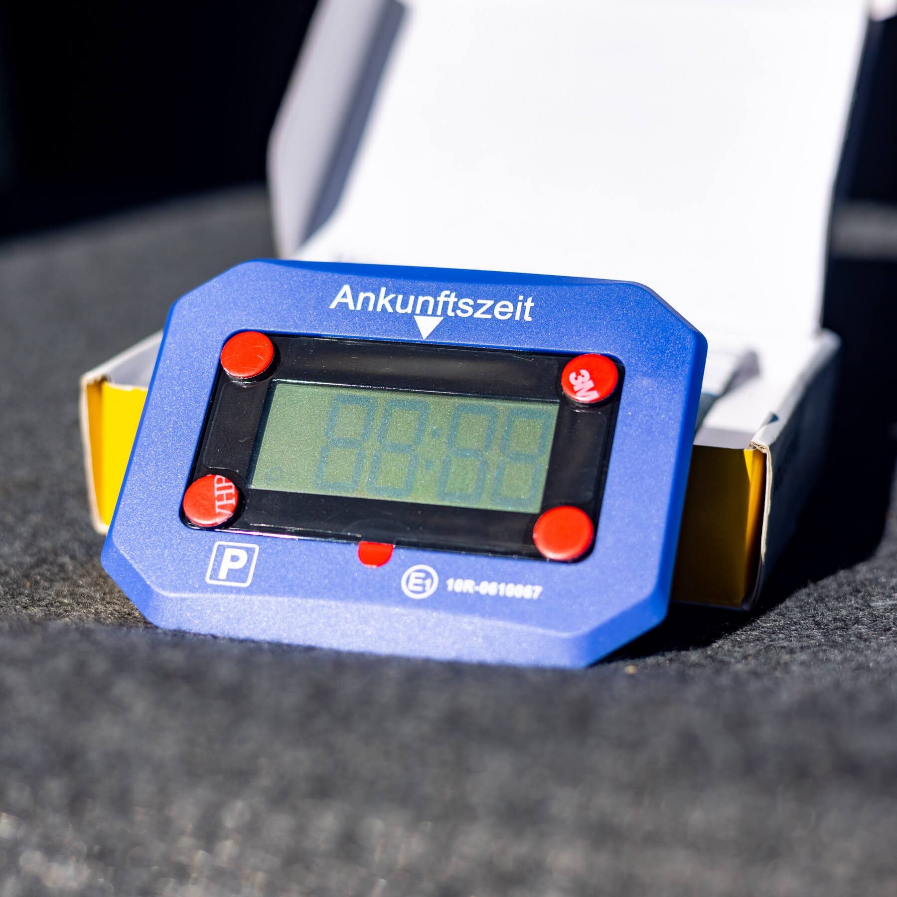 Elektronische Parkscheibe Blau (E-Prüfzeichen)