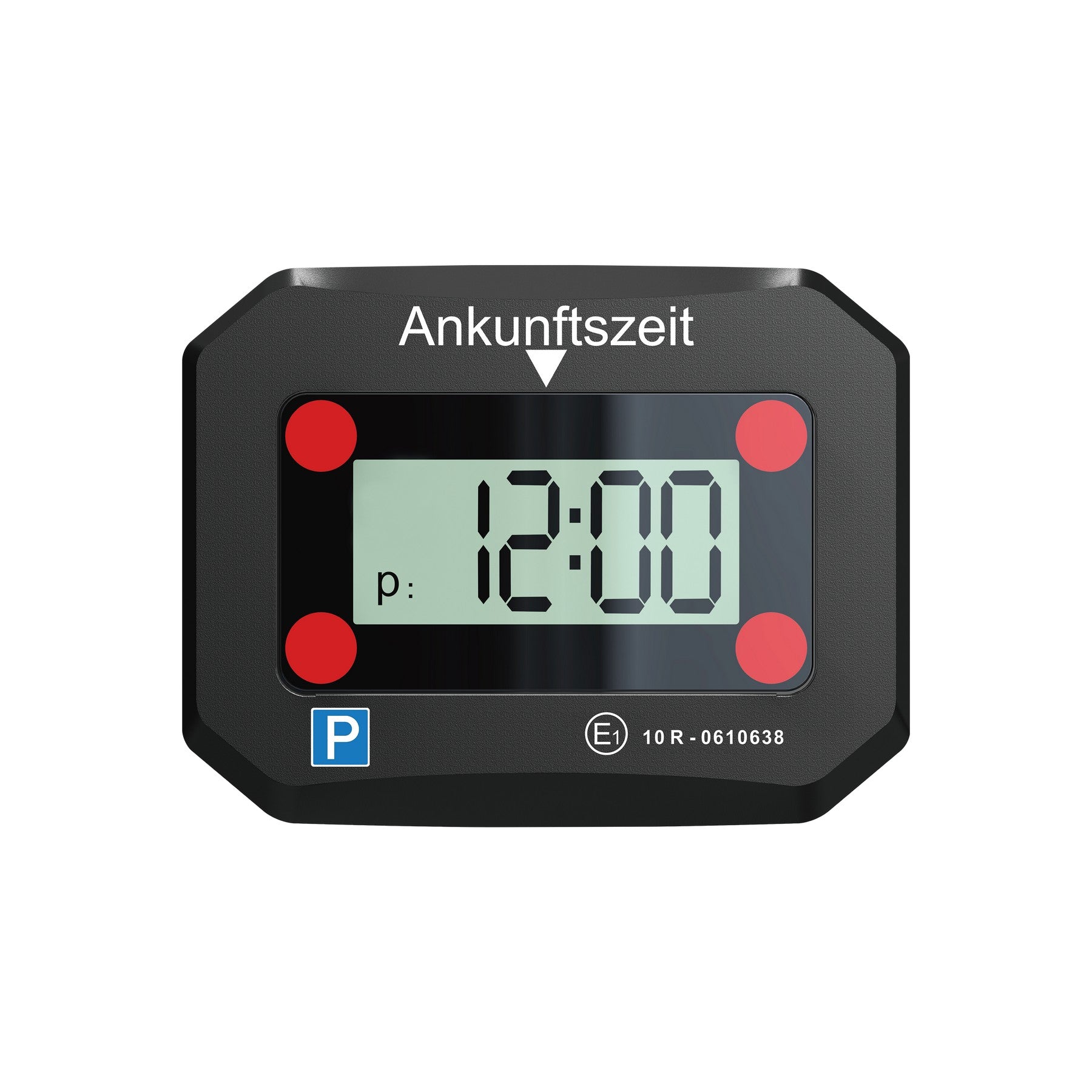 Elektronische Parkscheibe Schwarz (E-Prüfzeichen)